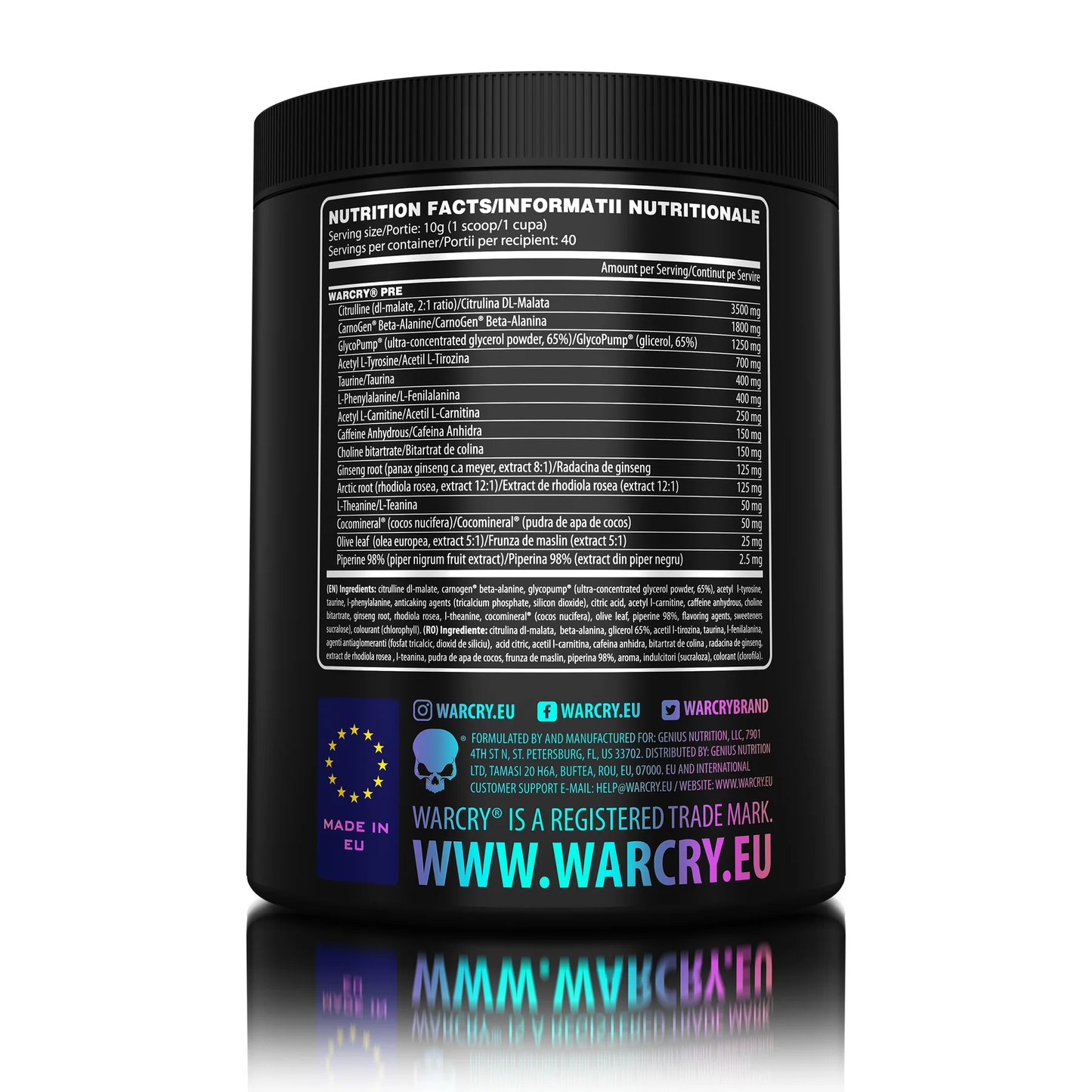 Warcry Pre Genius Nutrition