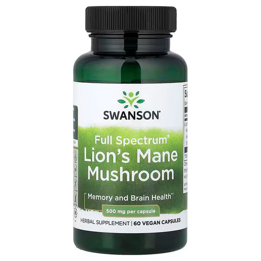 Swanson Lion's Mane Mushroom 500mg 60caps